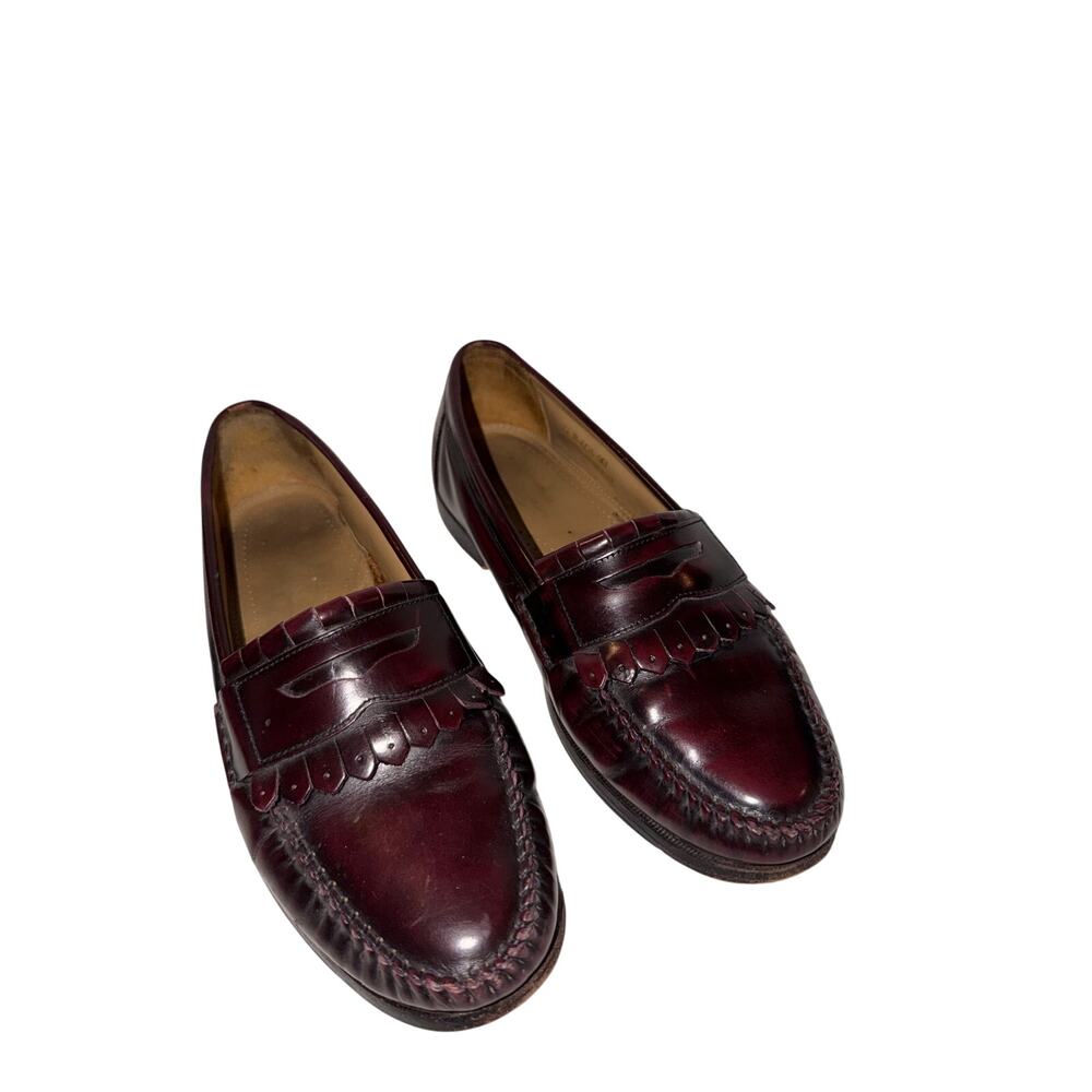 G.H. Bass Weejuns Men’s 9D Burgundy Leather Kiltie Penny Loafers